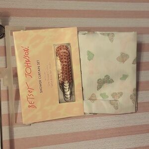 Betsey Johnson Pastel Butterfly Shower Curtain Set